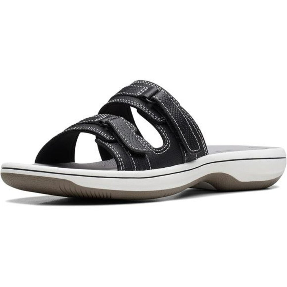 Womens Slide Sandals Black Comfort Slip On Adjustable Lightweight Summer Shoes